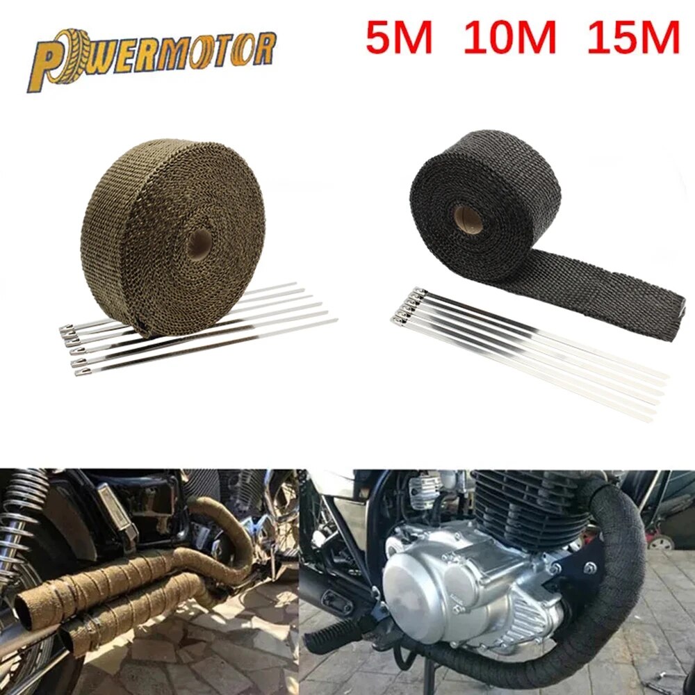 Exhaust Wrap Titanium - Motorcycle Exhaust Thermal Tape Sports Muffler