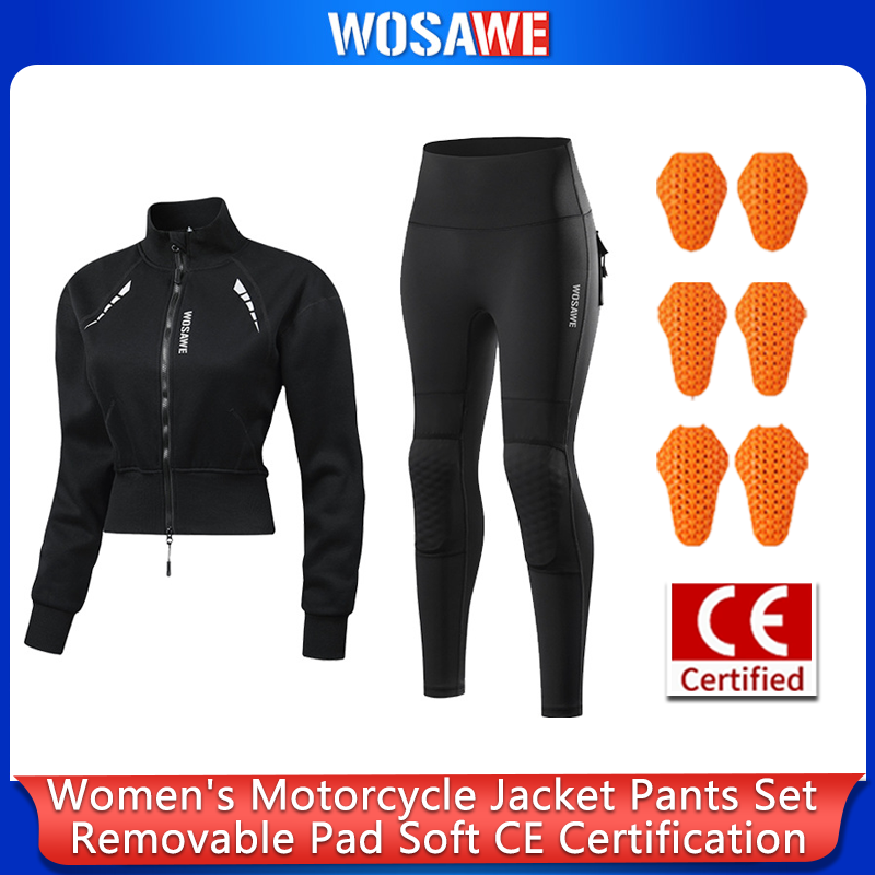 Motorcycle Gear Jacket And Pants - WOSAWE Women Motorcycle Riding Suit Autumn