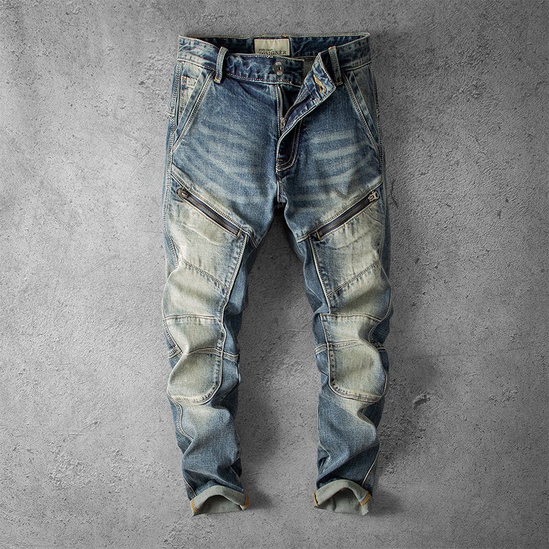 New Spring and Autumn Men's Re - Motorcycle Gear Jeans 评论和价格