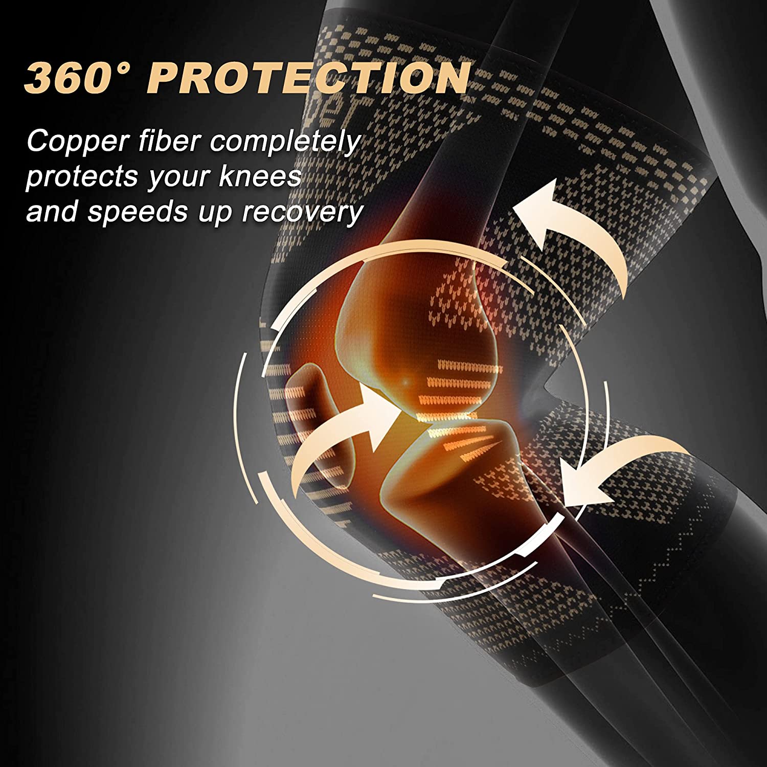 Copper Knee Braces Knee Compre - Knee Guard Hard 评论和价格