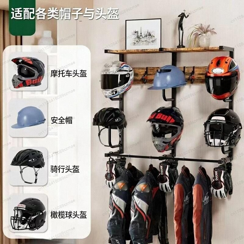 Wall-mounted helmet rack, mult - Motorcycle Gear Rack 评论和价格