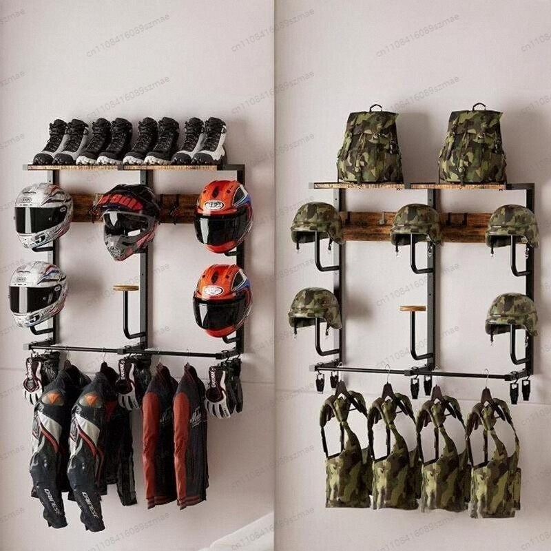 Wall-mounted helmet rack, mult - Motorcycle Gear Rack 评论和价格