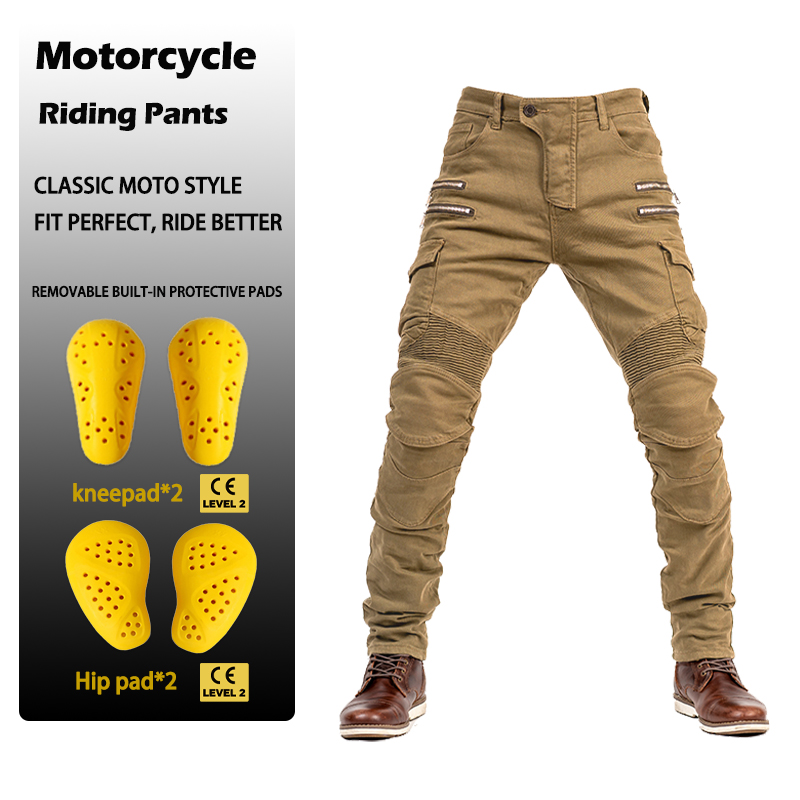 Men Women Slim Fit Zipper Deni - Motorcycle Gear Jeans 评论和价格