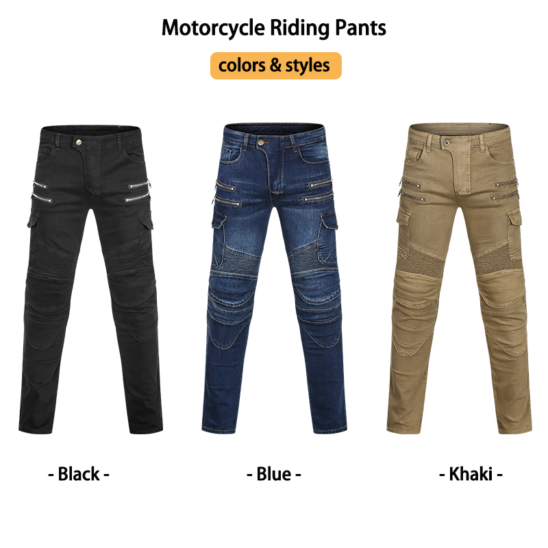 Men Women Slim Fit Zipper Deni - Motorcycle Gear Jeans 评论和价格