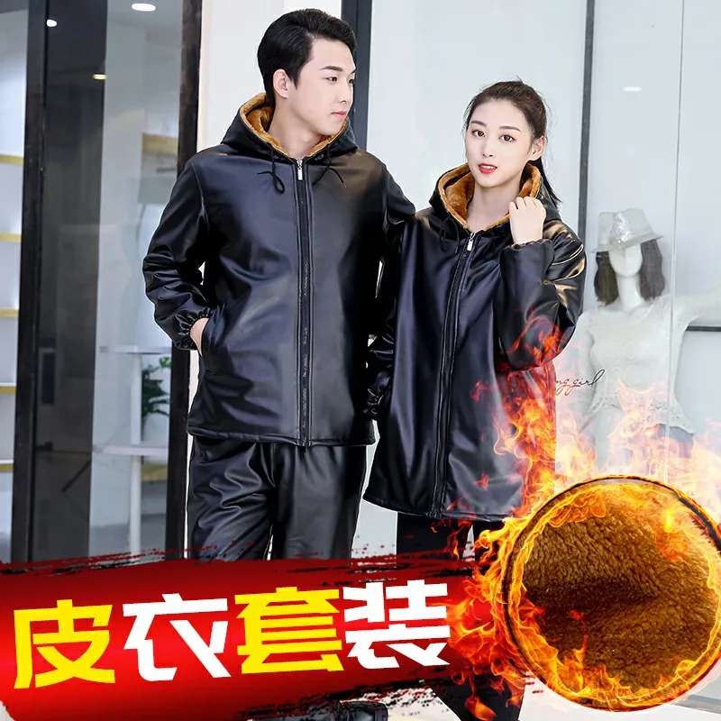 Good Men's Leather Jacket Flee - Motorcycle Gear Jacket And Pants 评论和价格