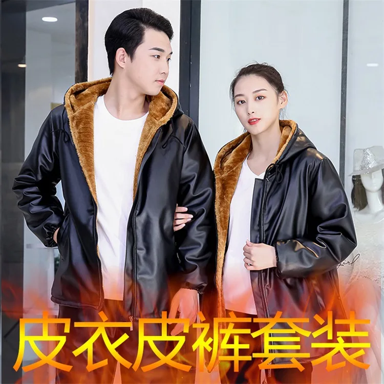 Good Men's Leather Jacket Flee - Motorcycle Gear Jacket And Pants 评论和价格