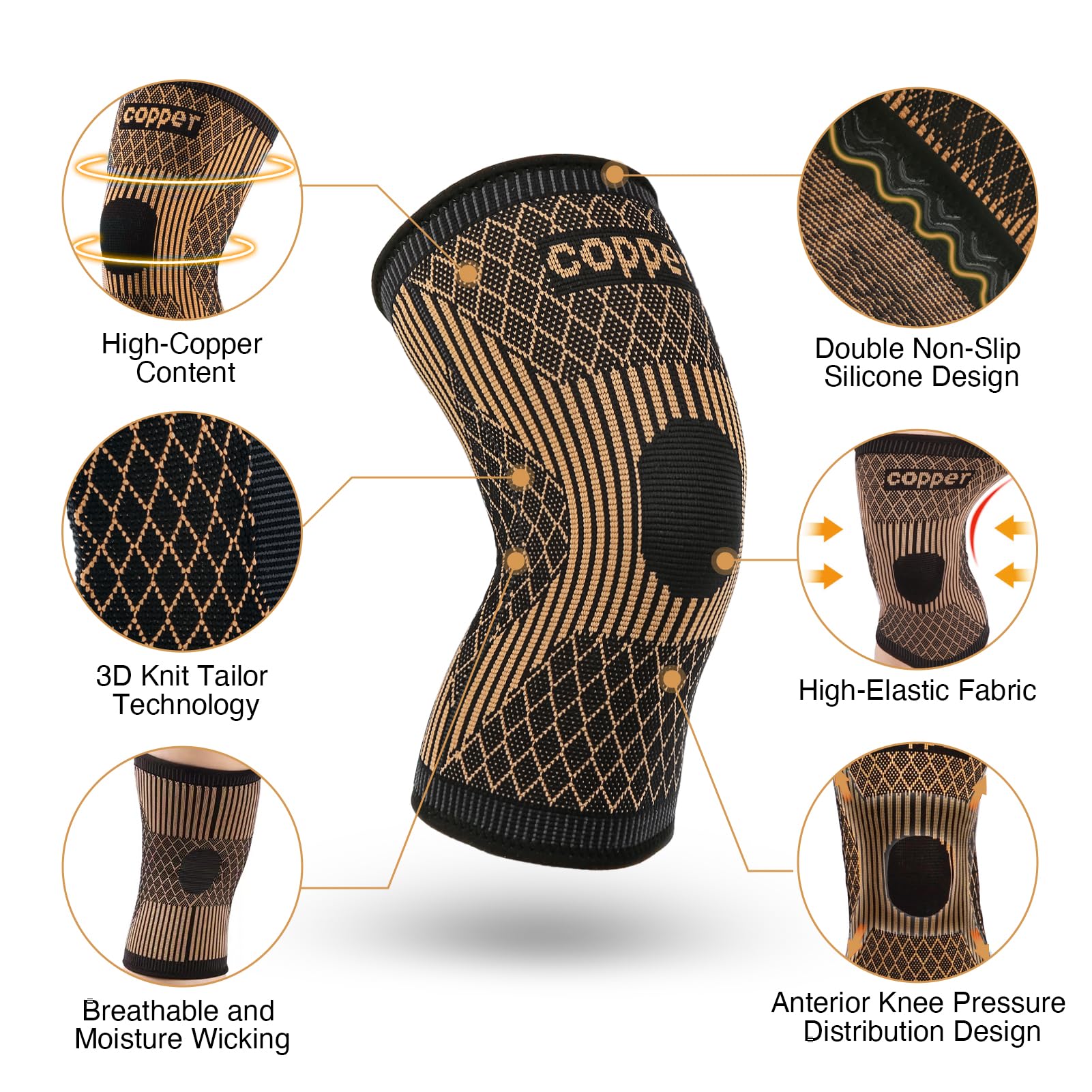 Copper Knee Braces for Women a - Knee Guard Hard 评论和价格