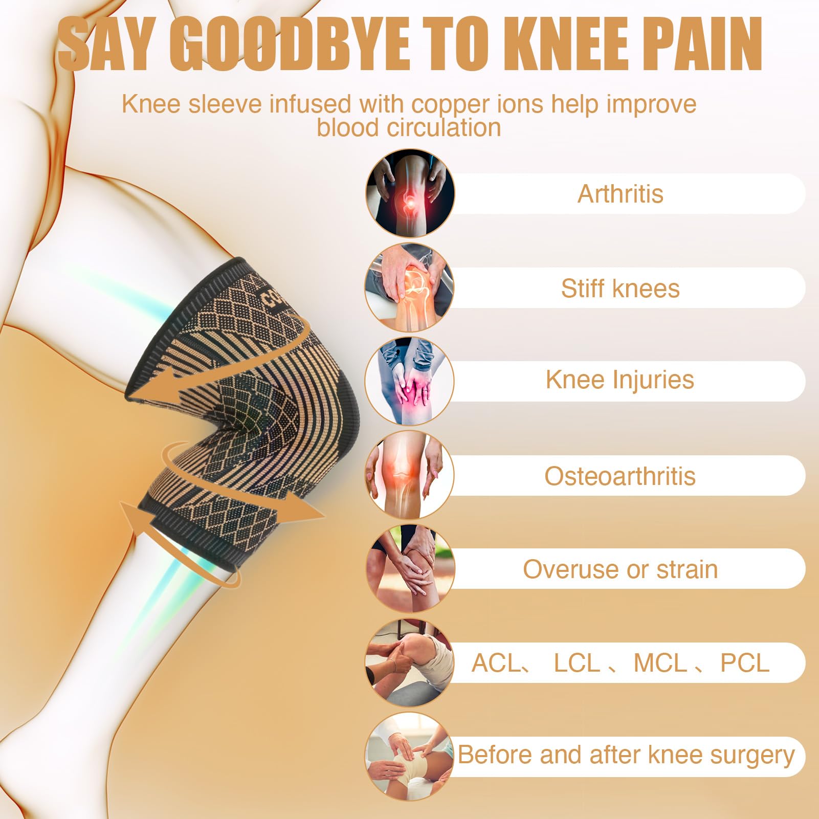 Copper Knee Braces for Women a - Knee Guard Hard 评论和价格